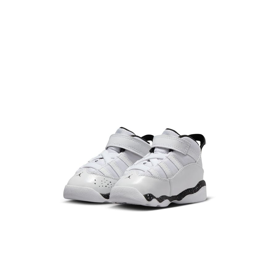 JORDAN Youth 6 Rings THREE QUARTER HIGH Size 9C WHITE BLACK WHITE