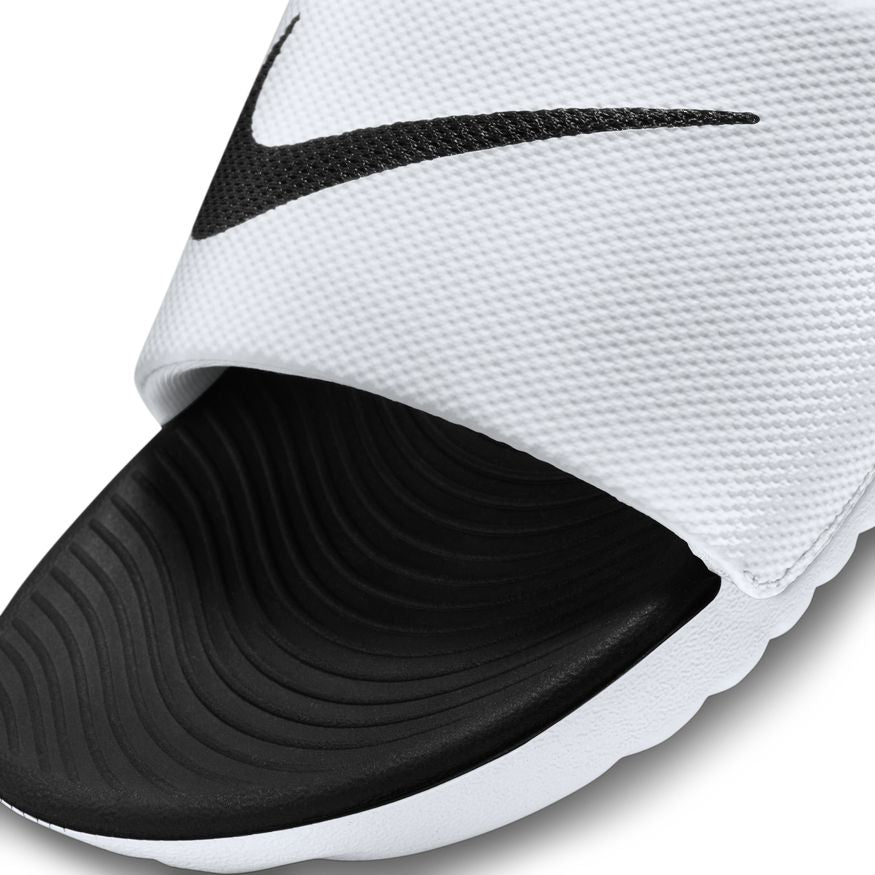 Nike kawa slide 2025 white and black