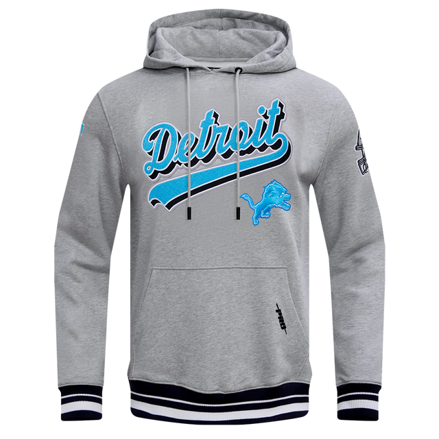 Detroit Lions Script Tail Rib FLC PO Hoodie