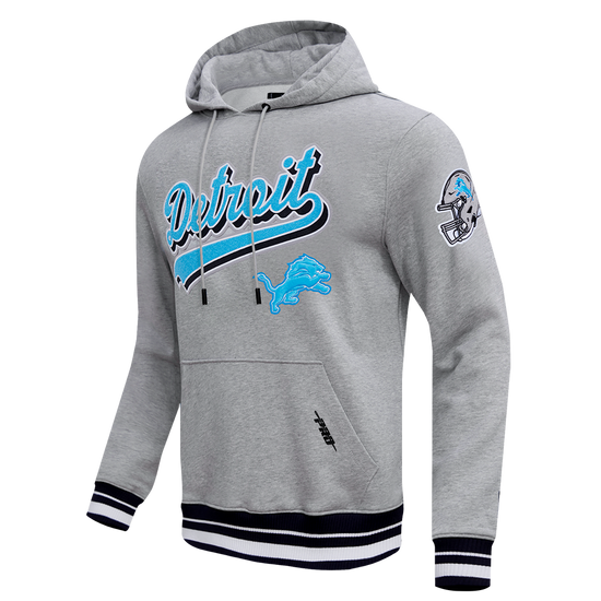 Detroit Lions Script Tail Rib FLC PO Hoodie