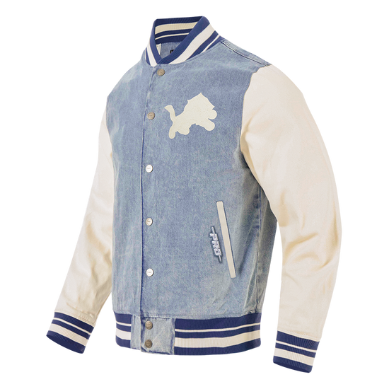 Detroit Lions Varsity Blues Denim Varsity Jacket