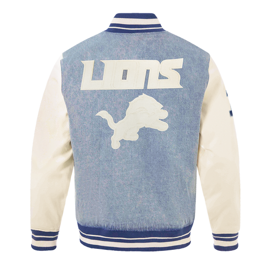 Detroit Lions Varsity Blues Denim Varsity Jacket