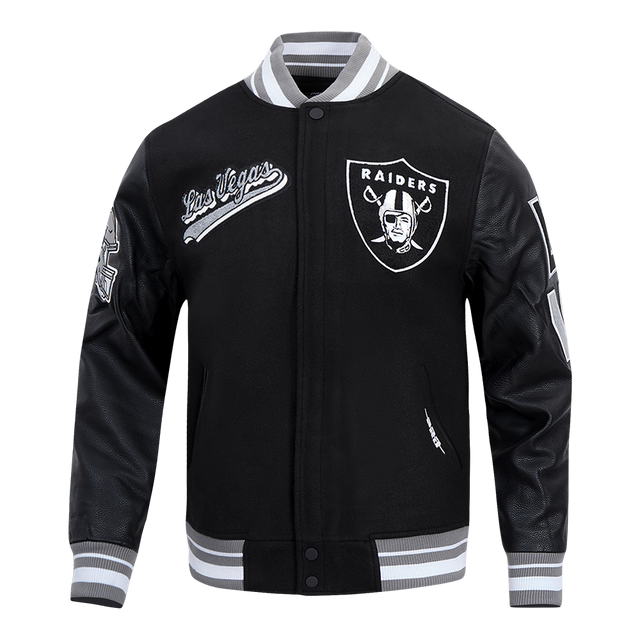 Las Vegas Raiders Script Tail Rib Wool Varsity Jacket